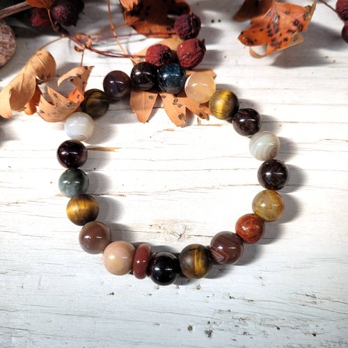 Un splendide bracelet pour messieurs raffinés ; côté nature avec pierres fines  :  "horizon partagé  ..."