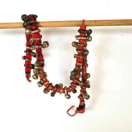 Lot ethnique de perles peuls fulani en laiton et verre de bohême : supplies