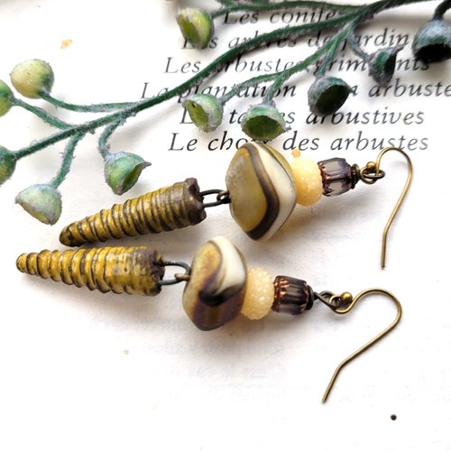 Des boucles d'oreille ethniques chics avec céramiques artisanales : "parfums charmeurs" !!!!!!