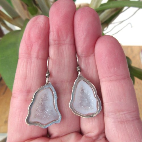 Boucles d'oreille en agate et cuivre – Natura-Zen