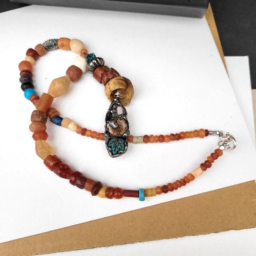 Un collier ethnique, tribal et particulier avec perles de collection du mali !!!! : "dans le sillage des ethnies"