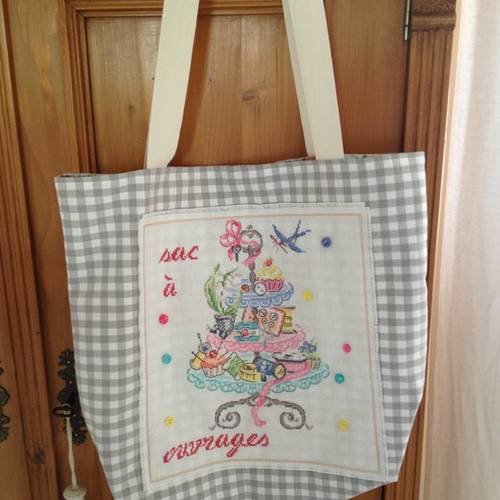 Sac à ouvrage brodé 