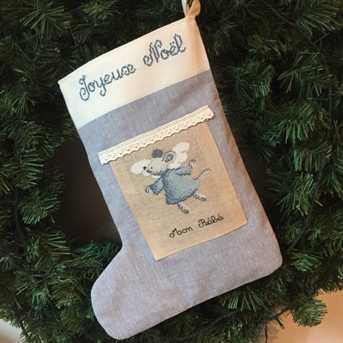 Botte de noël brodée 