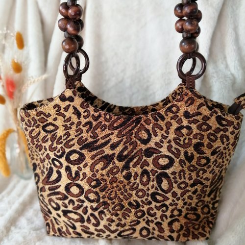 Sac cabas tissu léopard