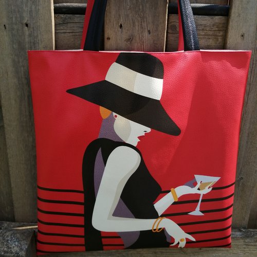La dame au chapeau tote bag