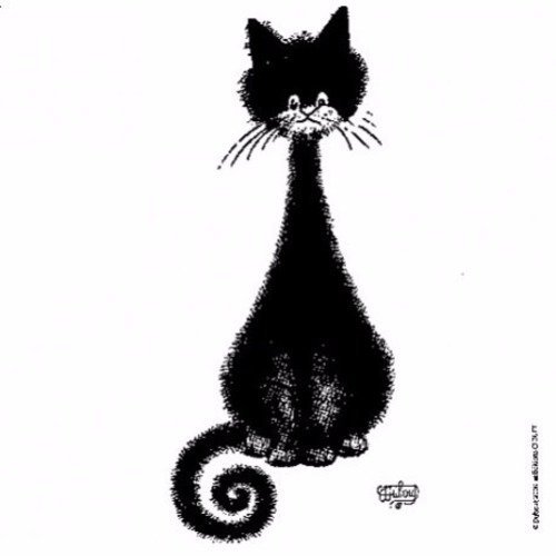 Serviette en papier "chat spirale"