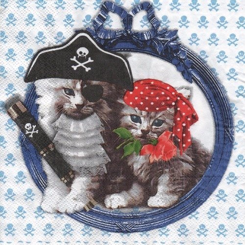 Serviette en papier "chats pirates"