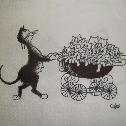 Serviette en papier "famille nombreuse"