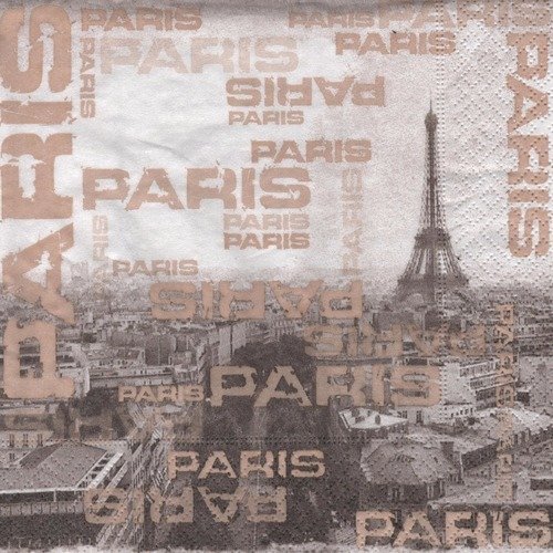Serviette en papier "paris ville de l'amour"