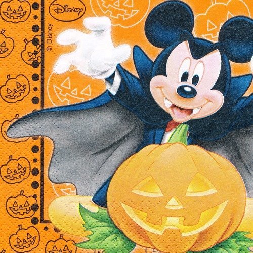 Serviette en papier "mickey fête halloween"