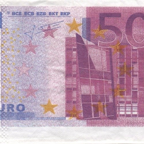 Serviette en papier "billet 500 euros"