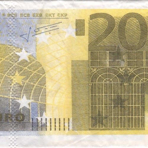 Serviette en papier "billet 200 euros"