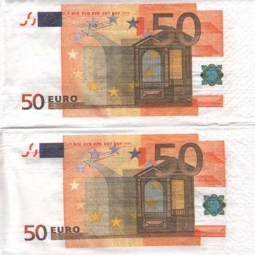 Serviette en papier "billet 50 euros"