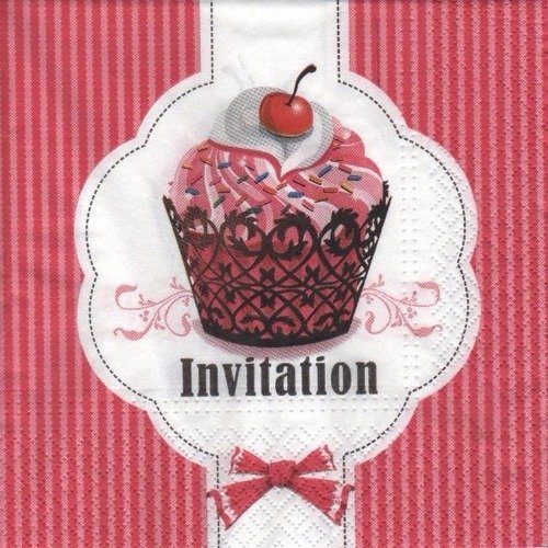 Serviette en papier "cupcake invitation"