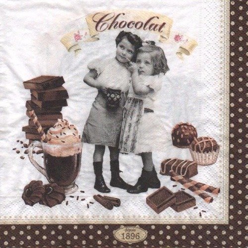 Serviette en papier "chocolate vintage"