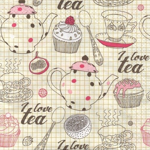 Serviette en papier "i love tea"