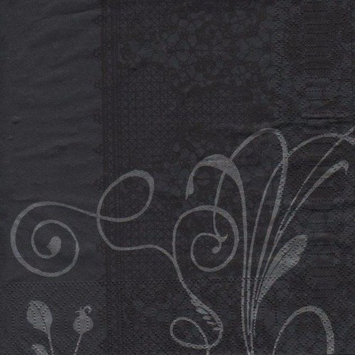 Serviette en papier - "motifs en noirs et gris"