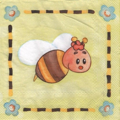Serviette en papier "grosse abeille"