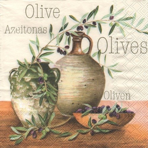 Serviette en papier "olives méditerranéennes"