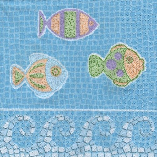 Petite serviette en papier "mosaic fish" 