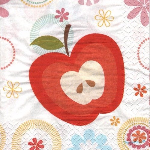 Petite serviette en papier "différents motifs de fleurs stylisées" 