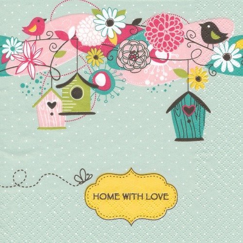 Serviette en papier "home with love"