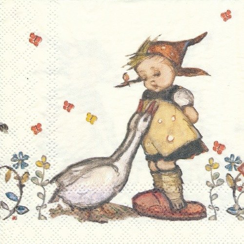 Petite serviette en papier "goose girl"