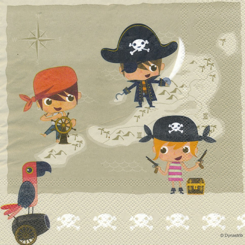 Serviette en papier "enfants pirates"