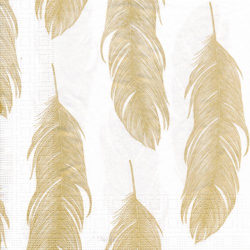 Serviette en papier "elegant feather gold"