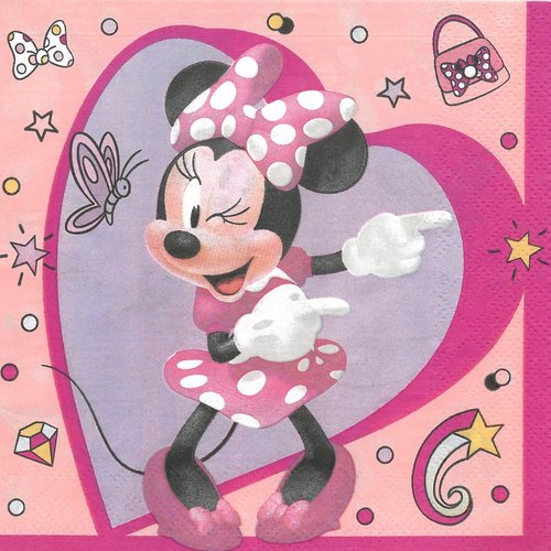 Serviette en papier "minnie coeur"