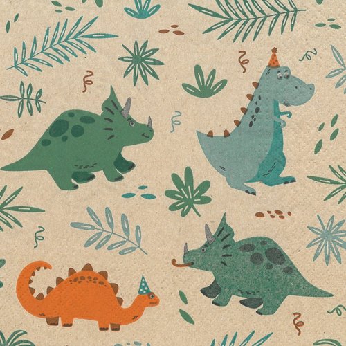 Serviette en papier "dino party"