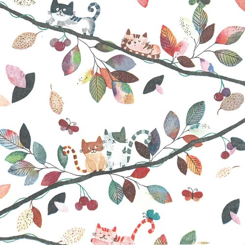 Serviette en papier "fall cats"