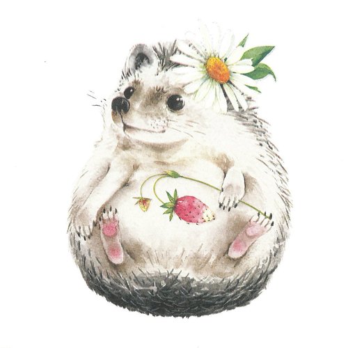 Serviette en papier "hérisson mignon"