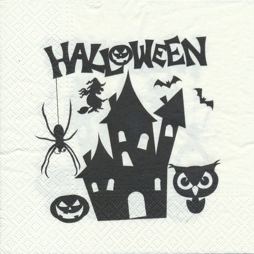 Serviette en papier "halloween en noir et blanc"