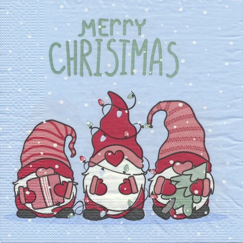 Serviette en papier "merry christmas en bleu"