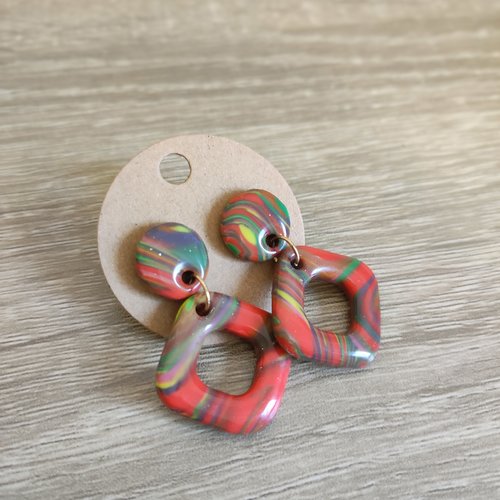 Epuisees - boucles d'oreilles caroline "la vie avec des couleurs"
