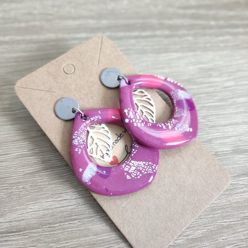 Épuisées - boucles d'oreilles "la vie avec des couleurs"