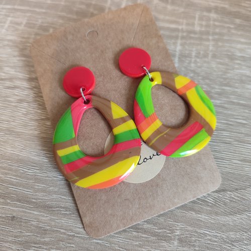 Épuisées - boucles d'oreilles "la vie avec des couleurs"