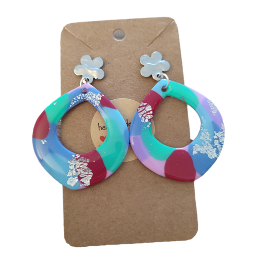 Boucles d'oreilles kraki "la vie avec des couleurs"