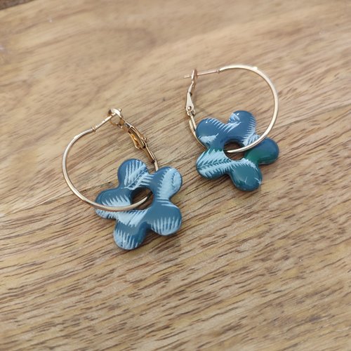 Boucles d'oreilles jacinthe "la vie avec des couleurs"