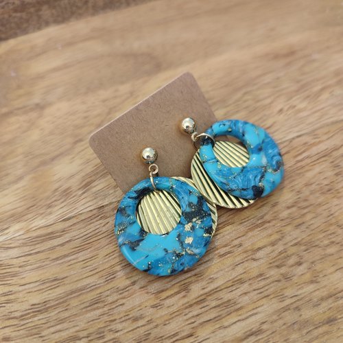 Boucles d'oreilles fanélie "la vie avec des couleurs"
