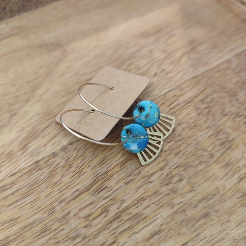 Boucles d'oreilles brune "la vie avec des couleurs"