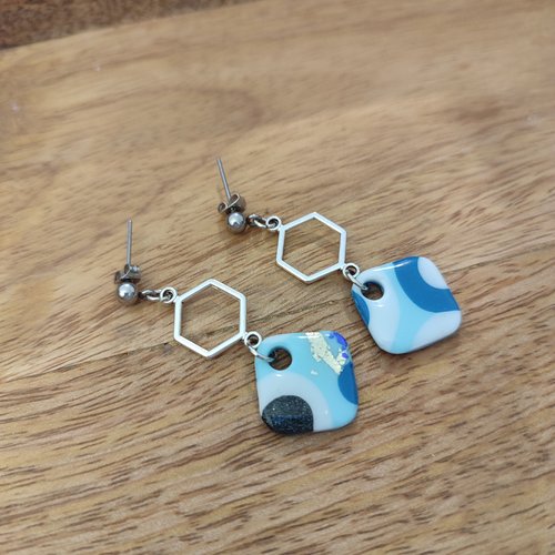 Boucles d'oreilles chrystèle "la vie avec des couleurs"