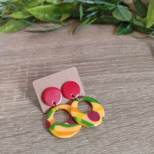 Boucles d'oreilles salomé "la vie avec des couleurs"