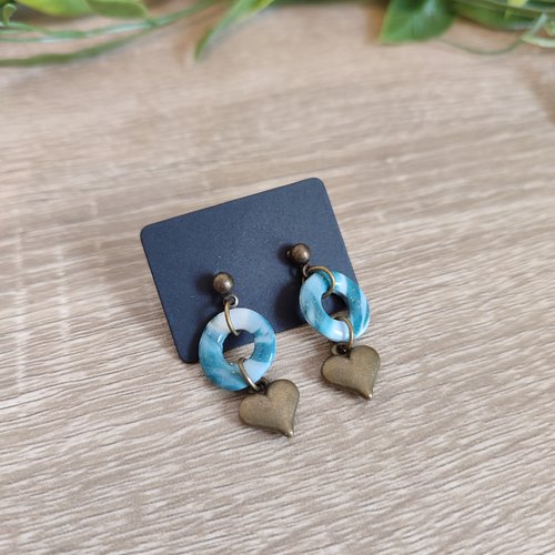 Boucles d'oreilles jacynthe "la vie avec des couleurs"