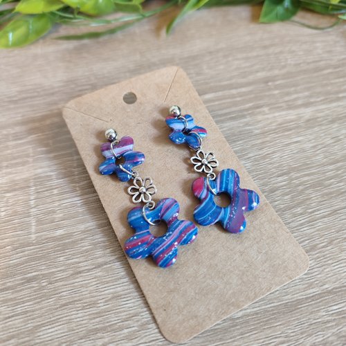 Boucles d'oreilles colline "la vie avec des couleurs"