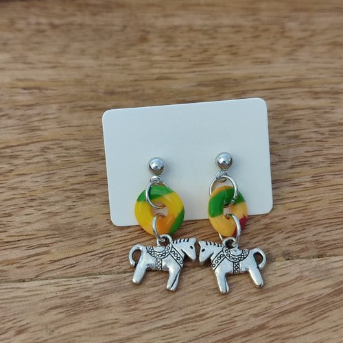 Boucles d'oreilles éphémères 3 "la vie avec des couleurs"