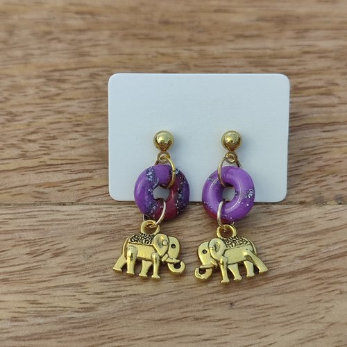Boucles d'oreilles éphémères 7 "la vie avec des couleurs"