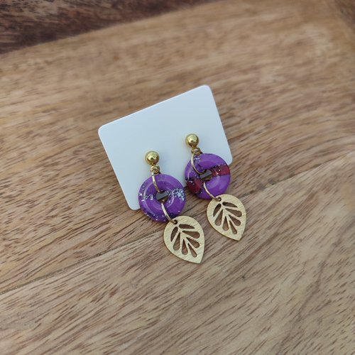 Boucles d'oreilles éphémères 10 "la vie avec des couleurs"