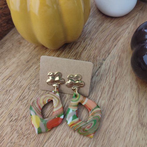 Boucles d'oreilles marie-blanche "la vie avec des couleurs"